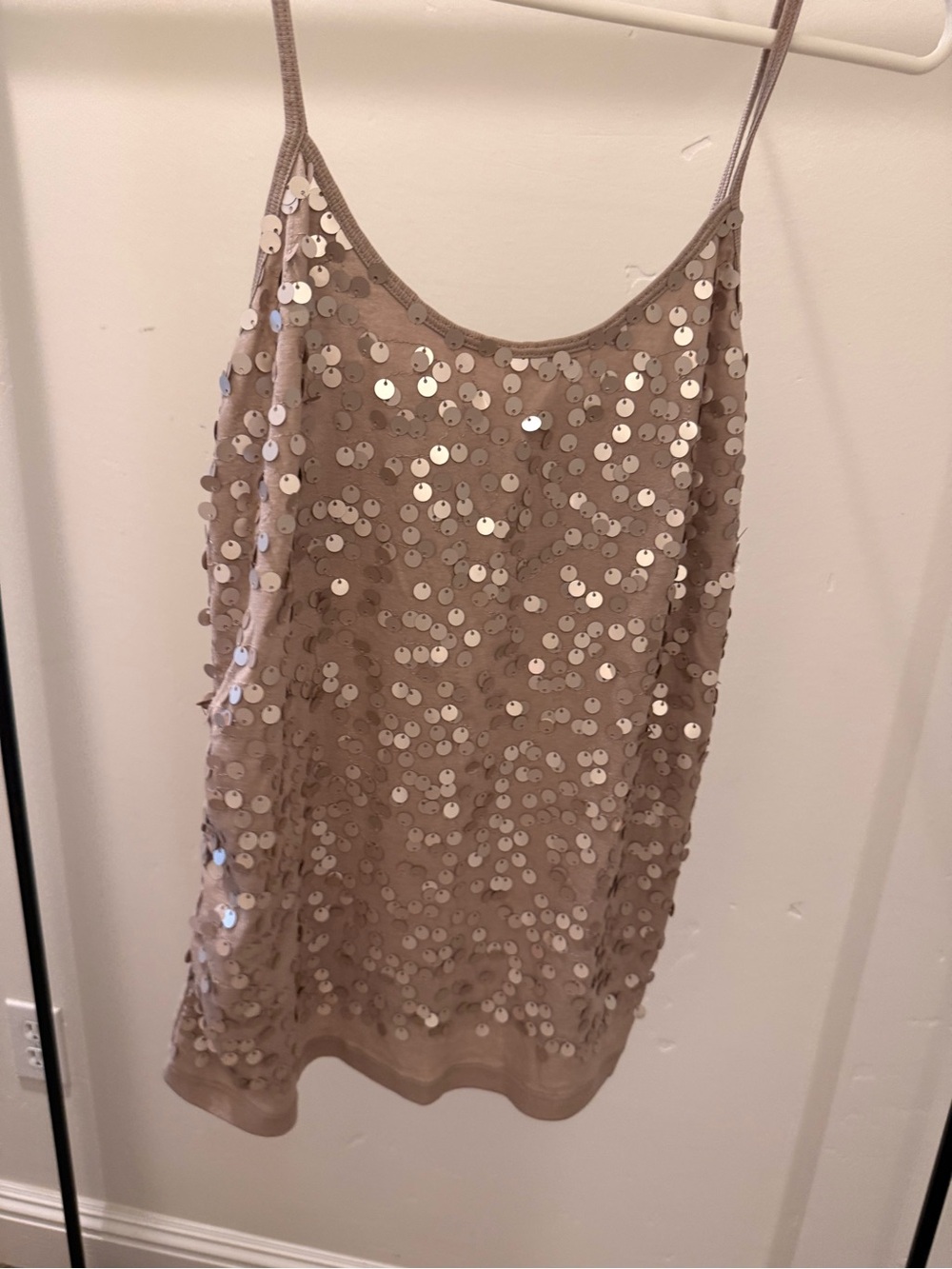 Old Navy Nude Sequin Spaghetti Strap Cami